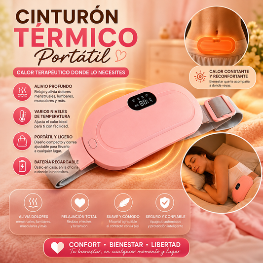Cinturón térmico masajeador para alivio menstrual