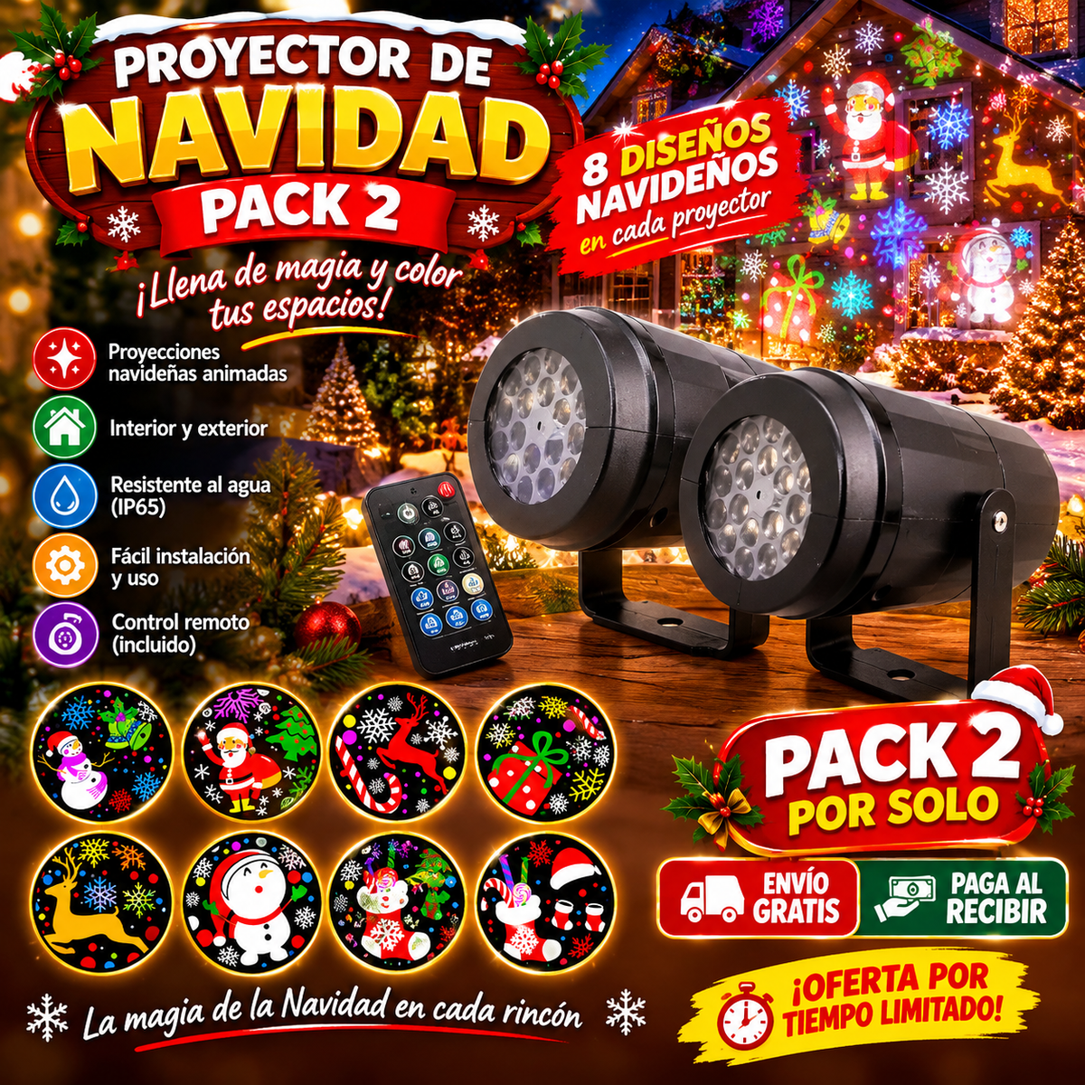 Pack 2 Proyector De Navidad