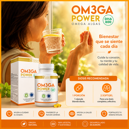 Om3ga Power - Omega 3 de algas DHA 800