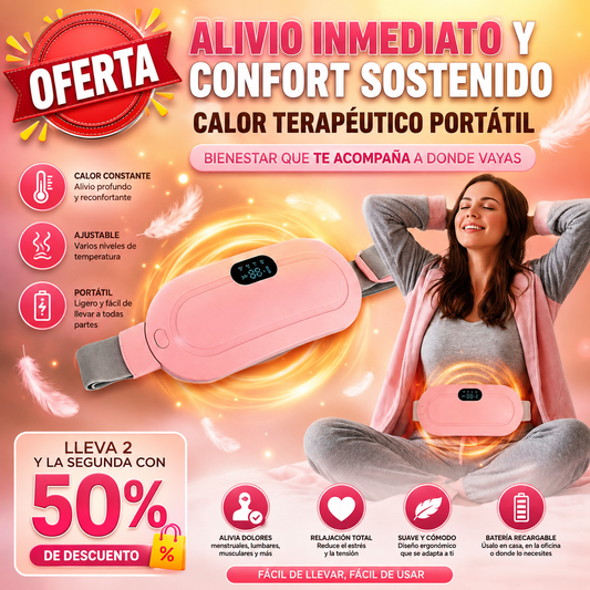 Cinturón térmico masajeador para alivio menstrual