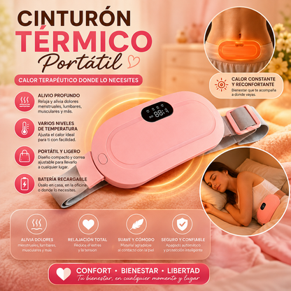Cinturón térmico masajeador para alivio menstrual