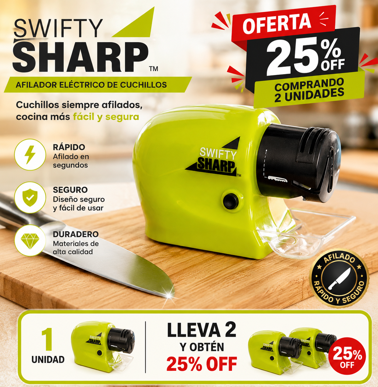 Afilador De Cuchillos Swifty Sharp