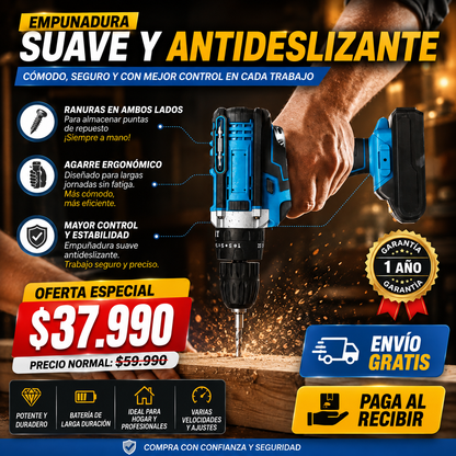 Taladro  Inalambrico 2 Bat Con Accs