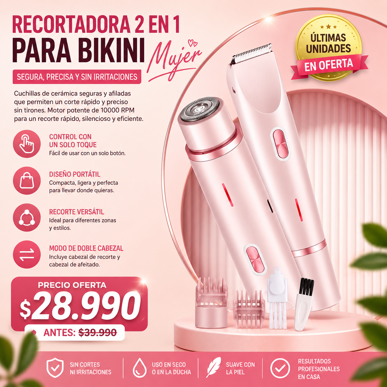 Rasuradora femenina - Adiós pelitos…