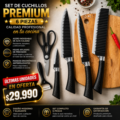 Set de Cuchillos Premium de 6 Piezas