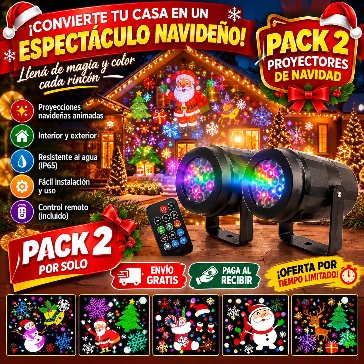 Pack 2 Proyector De Navidad