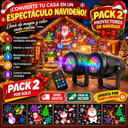 Pack 2 Proyector De Navidad