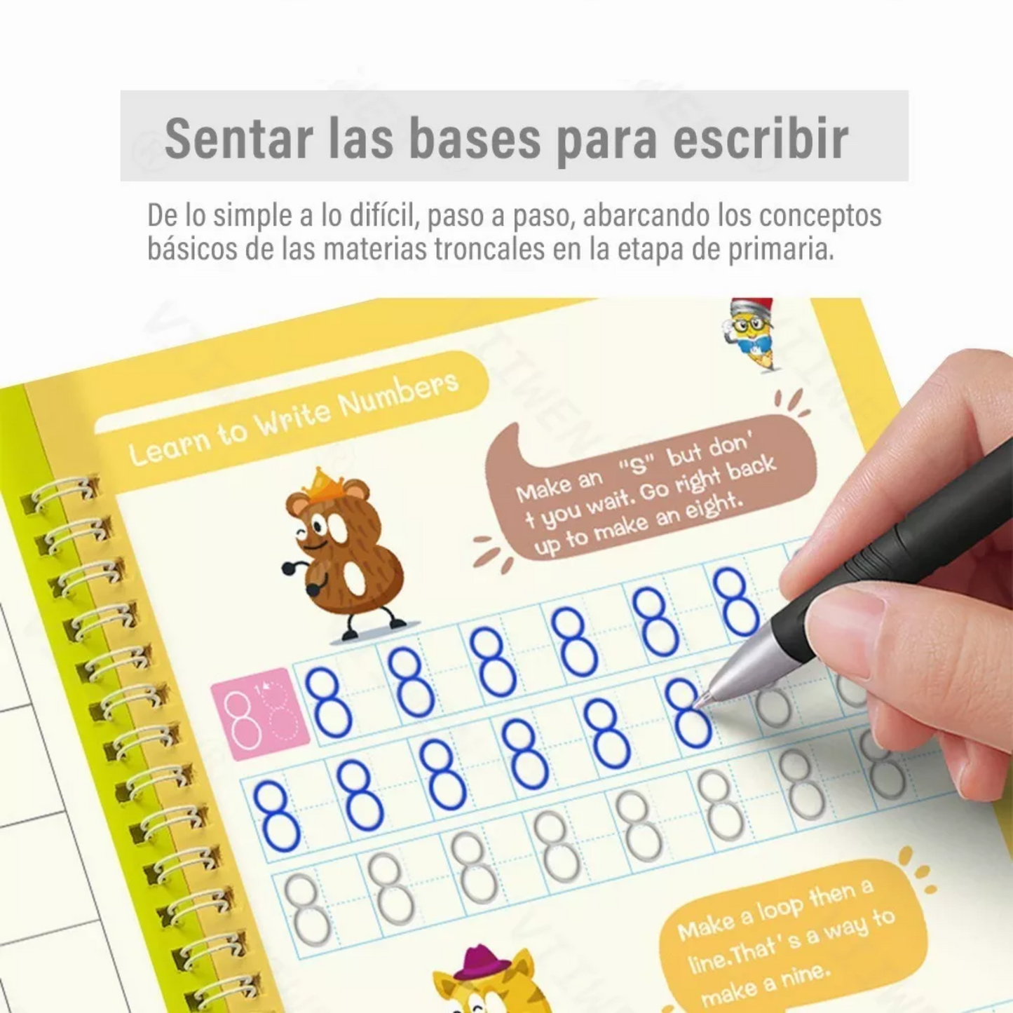 Set cuaderno magic caligrafia montessori