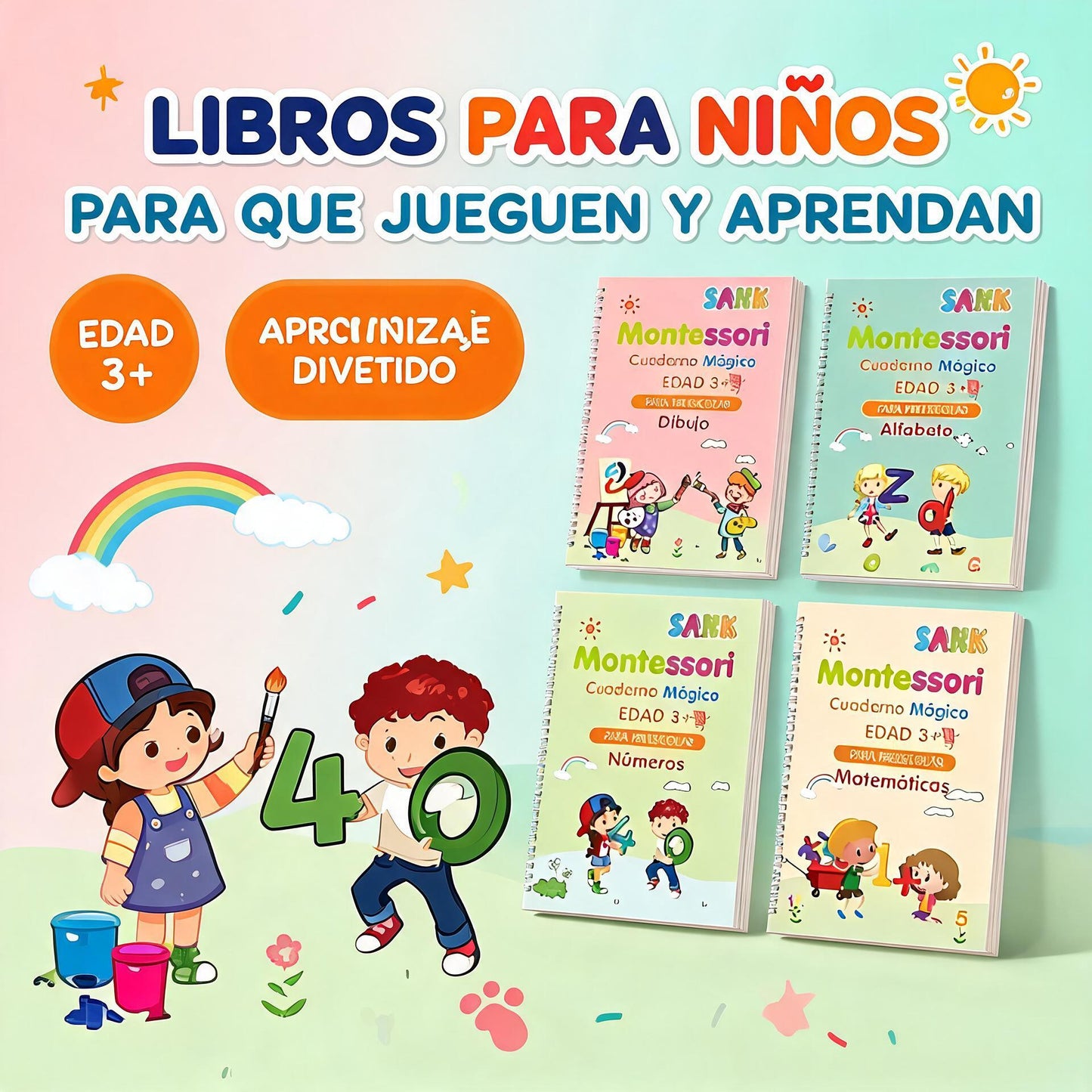 Set cuaderno magic caligrafia montessori